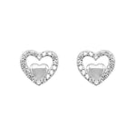 Novalee Heart Silver Stud Earrings with Cubic Zirconia