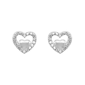 Novalee Heart Stud with Cubic Zirconia 925 Sterling Silver Earrings Philippines | Silverworks
