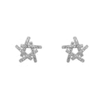 Neorah Abstract Star Silver Stud Earrings with Cubic Zirconia