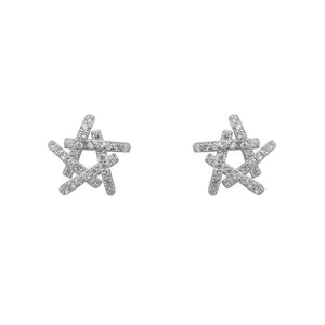 Neorah Abstract Star Stud with Cubic Zirconia 925 Sterling Silver Earrings Philippines | Silverworks