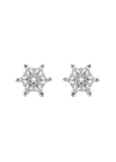
                
                    Load image into Gallery viewer, Disney® Nilea Classic Snowflakes with Zirconia Stones 925 Sterling Silver Stud Earrings  Philippines | Silverworks
                
            