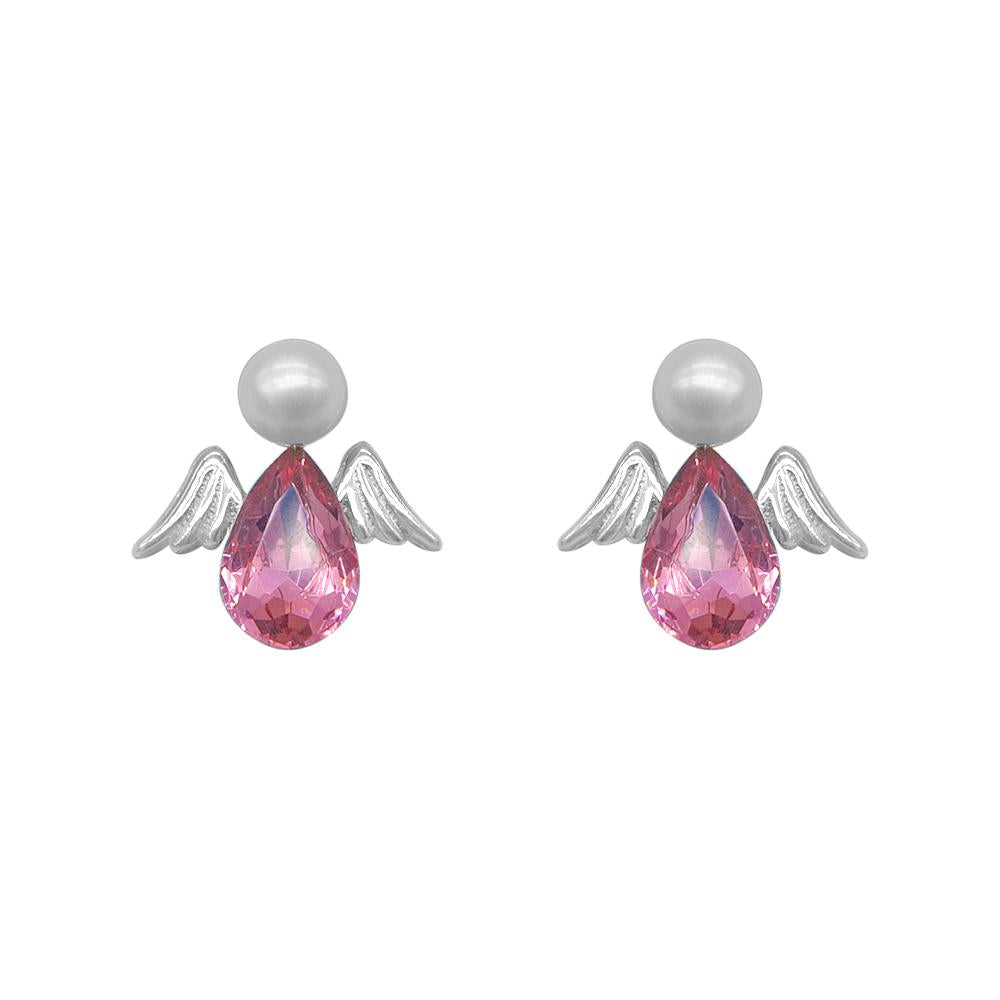Milena Angel Silver Stud Earrings