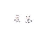Madyson Two Way Pearl Jacket Silver Earrings