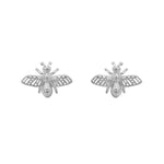 Meera Flying Bug Silver Stud Earrings