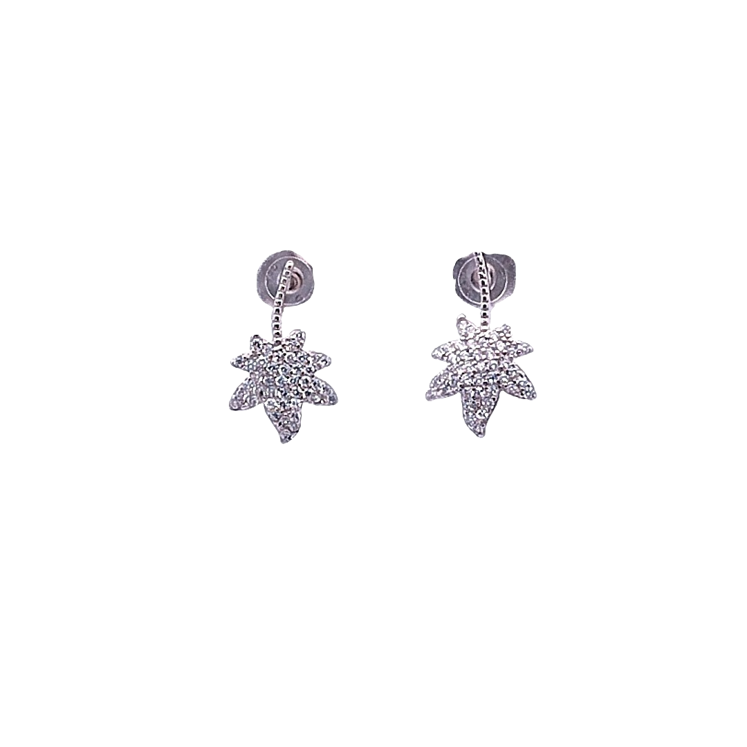 Margo Maple Leaf 925 Sterling Silver Stud Earrings | SilverWorks