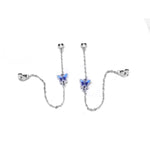 Chained Heart and Butterfly 925 Sterling Silver Earrings Philippines | Silverworks