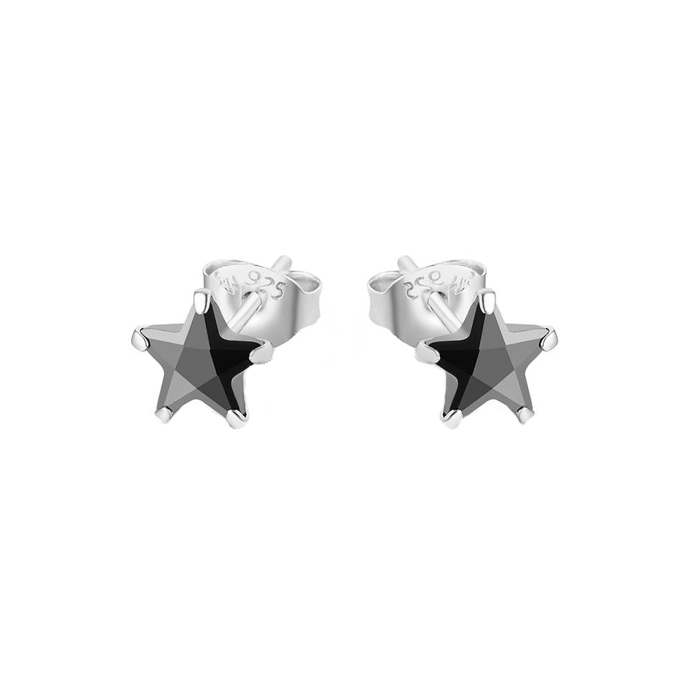 Maille Black Onyx Star Silver Stud Earrings