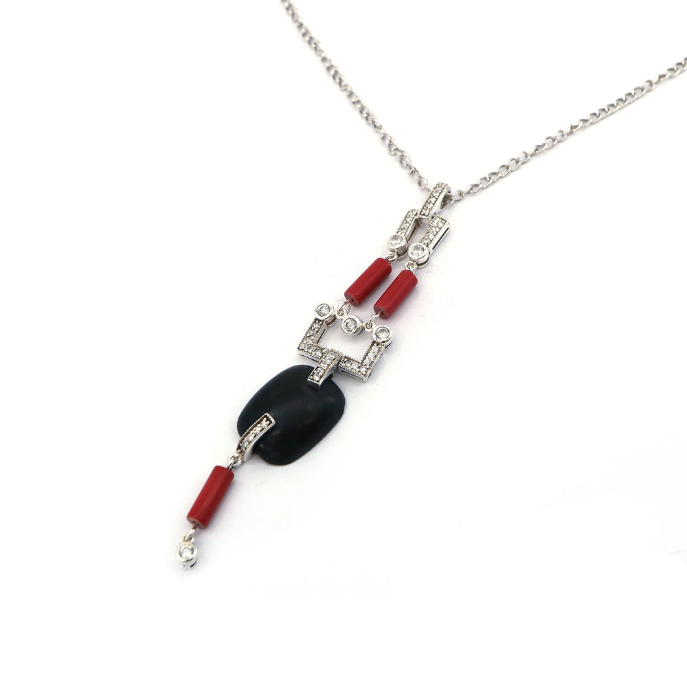 Cory Colored Stone 925 Sterling Silver Pendant Necklace | SilverWorks