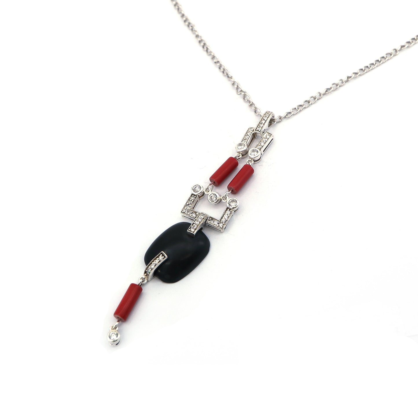 Cory Colored Stone 925 Sterling Silver Pendant Necklace | SilverWorks
