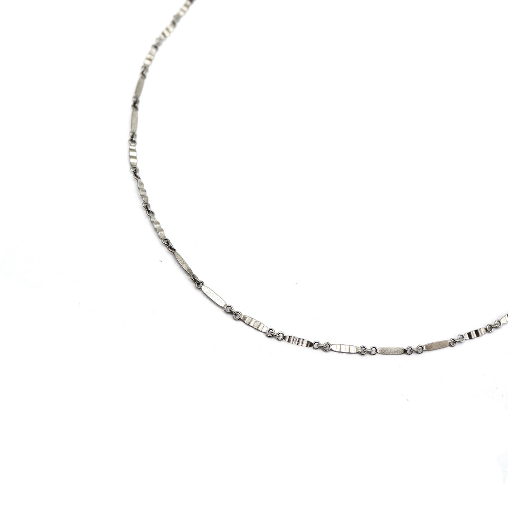 Kooper Flat & Curved Bar 925 Sterling Silver Chain Necklace | SilverWorks
