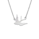 Thin Rolo Chain with Shinny Flying Bird Pendant Necklace