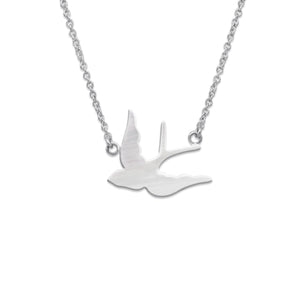 Thin Rolo Chain with Shinny Flying Bird Pendant 925 Sterling Silver Necklace Philippines | Silverworks