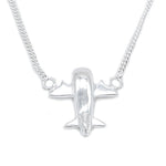 Hildireth Plane Silver Necklace with Curb Chain