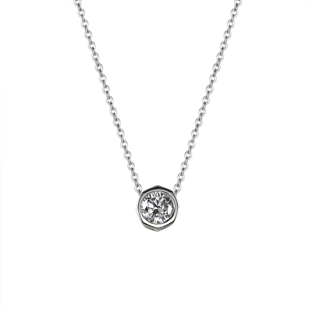 
                
                    Load image into Gallery viewer, Harriet Silver Hexagon with Cubic Zirconia 925 Sterling Silver Necklace Philippines | Silverworks
                
            