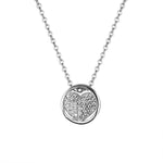 Honey Silver Heart in Halo Necklace with Cubic Zirconia