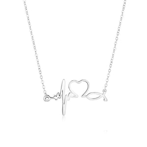 
                
                    Load image into Gallery viewer, Hestia Pulse,  Heart and Fish with Rolo Chain 925 Sterling Silver Necklace Philippines | Silverworks
                
            