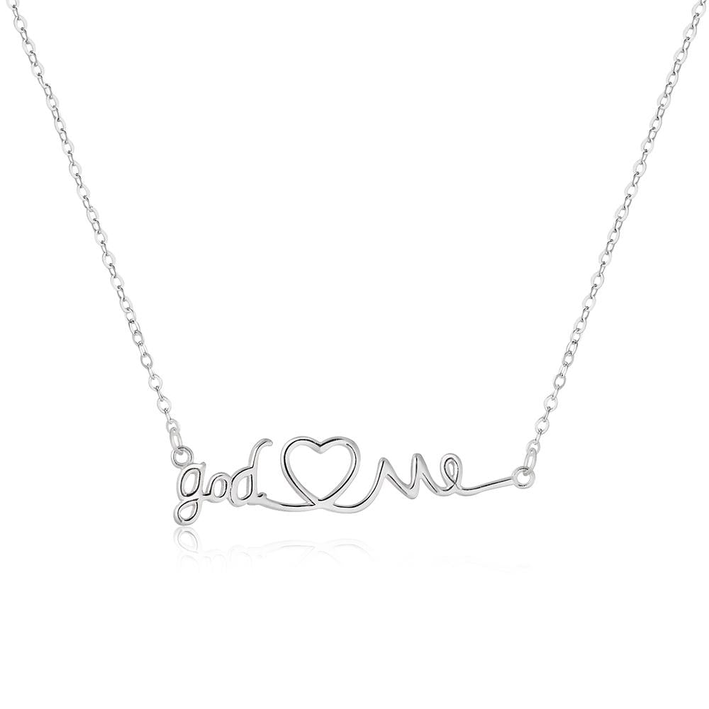 Hermandina God Heart Me with Rolo Chain 925 Sterling Silver Necklace Philippines | Silverworks