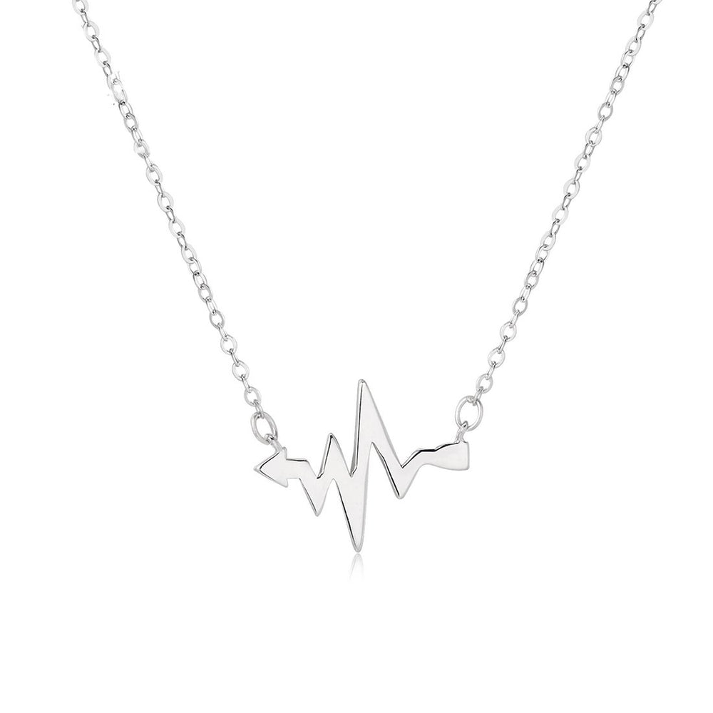 Hepzibeth Polished Pulse Arrow with Rolo Chain 925 Sterling Silver Necklace Philippines | Silverworks
