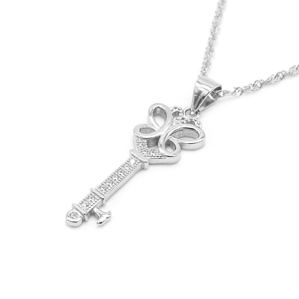 Haldis Butterfly Key with Zirconia Stones 925 Sterling Silver Necklace Philippines | Silverworks