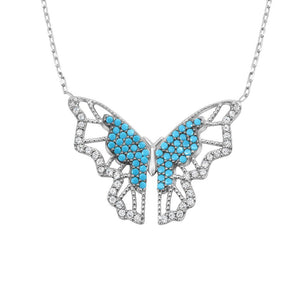 Hudgens Silver Turquoise Butterfly 925 Sterling Silver Necklace Philippines | Silverworks