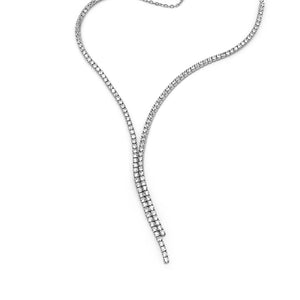 
                
                    Load image into Gallery viewer, Harlo Asymmetrical Tennis 925 Sterling Silver Necklace Philippines | Silverworks
                
            