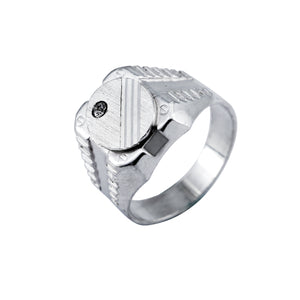 Octagon Signet with Zirconia 925 Sterling Silver Ring Philippines | Silverworks
