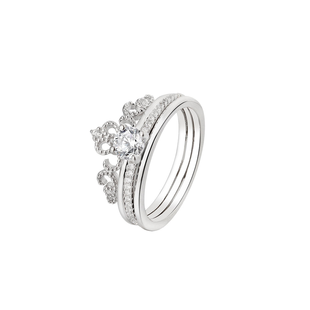 Thea Majestic 2 in 1 Silver Crown with Cubic Zirconia 925 Sterling Silver Ring Philippines | Silverworks