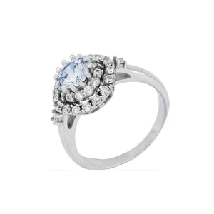Double Halo Stylish Engagement Ring