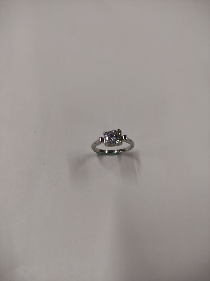 Lou Brilliant Cut 925 Sterling Silver Engagement Ring  | SilverWorks