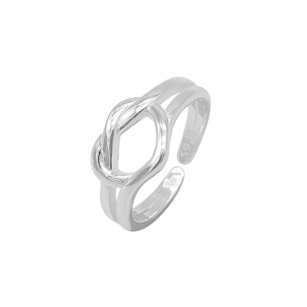 Harlow Heart Knot 925 Sterling Silver Adjustable Promise Ring | SilverWorks