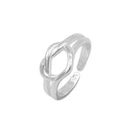 Inaya Adjustable Silver Heart Knot Ring