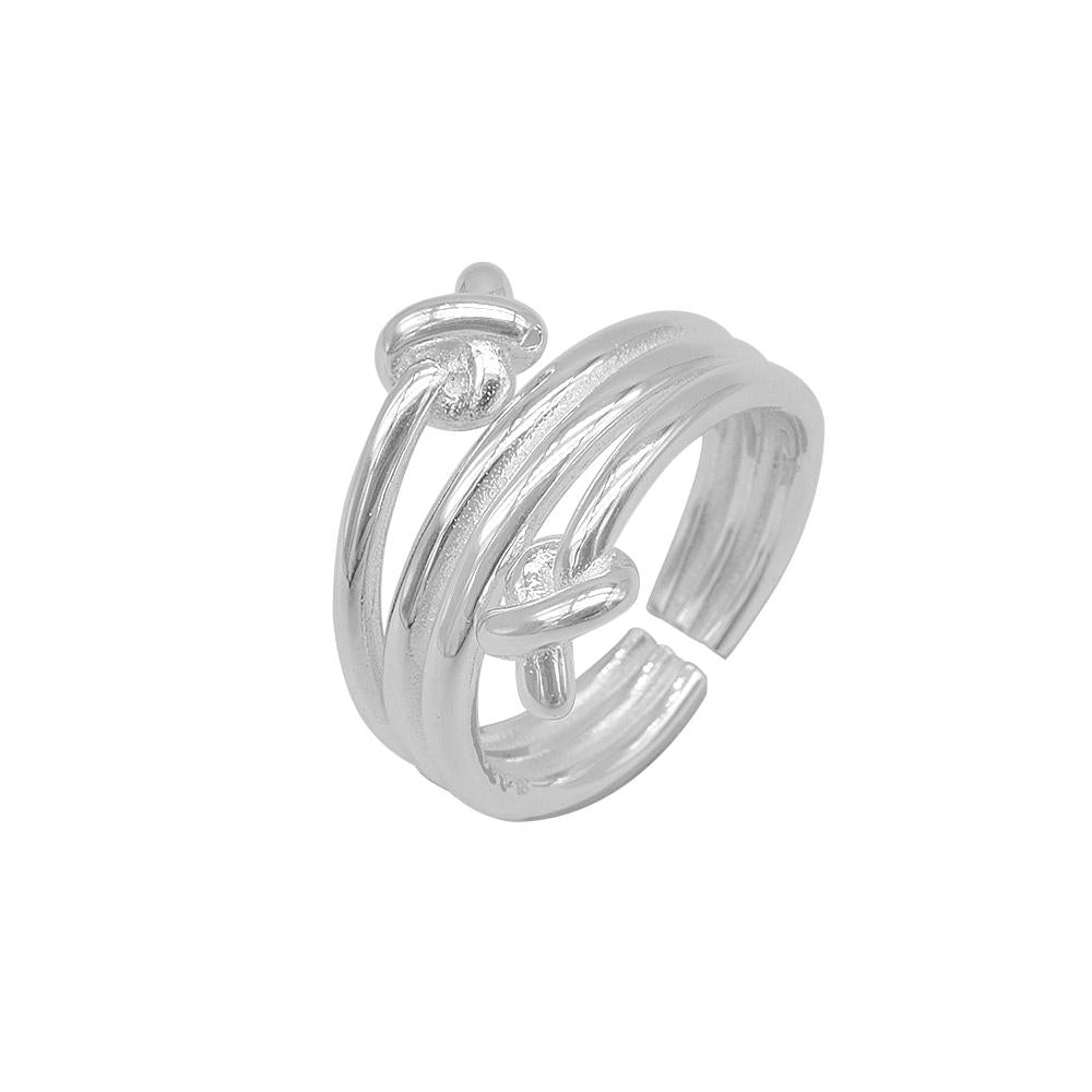 Irina Adjustable Silver Knotted End Ring