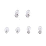 Speranza Hexagon Silver Microstud Earrings Set