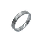 Satin Finish Silver Tungsten Ring with Diamond