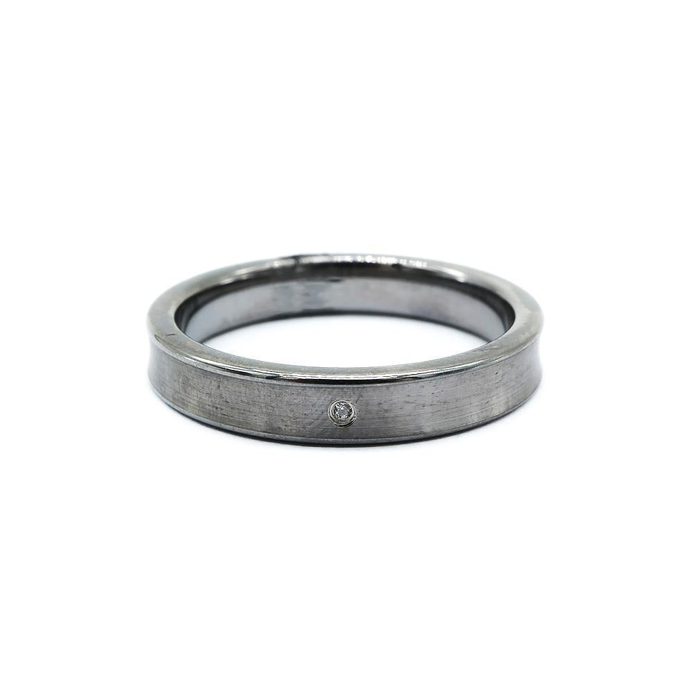 Soni Diamond Satin Finish Tungsten Wedding Ring | SilverWorks
