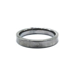 Satin Finish Silver Tungsten Ring with Diamond | Silverworks