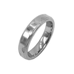 Scallop Etched Silver Tungsten Ring