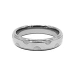 Scallop Etched Silver Tungsten Ring