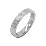 Chiseled Design Silver Tungsten Ring