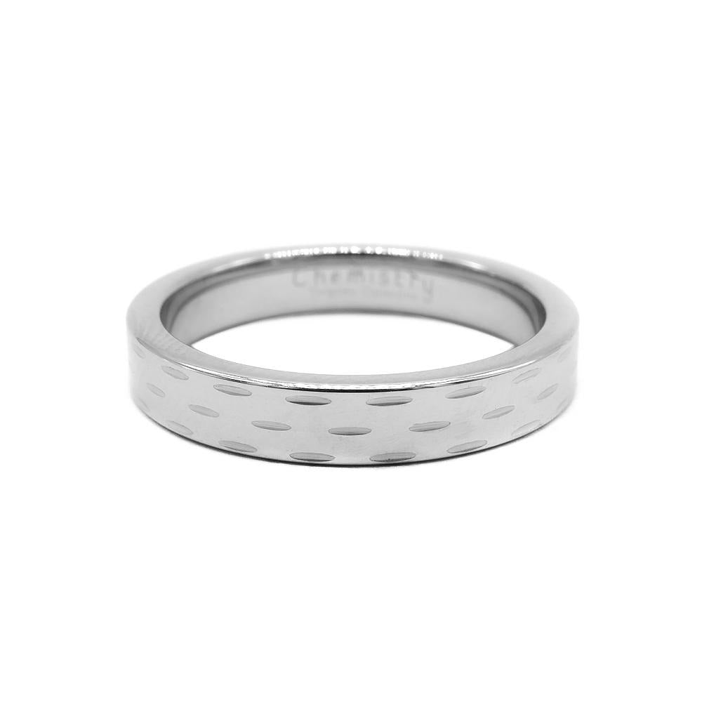 Chiseled Design Silver Tungsten Ring | Silverworks