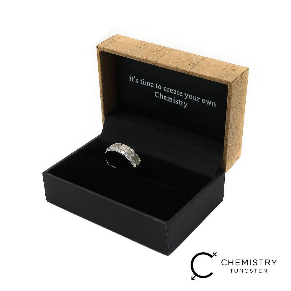 Iman 5 Diamonds Tungsten Wedding Ring | SilverWorks