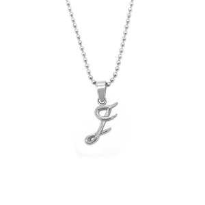 Letter Pendant in 24 Balls Chain Stainless Steel Hypoallergenic Necklace Philippines | Silverworks