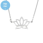 Sasa Lotus Design Necklace and Drop Earrings Stainless Steel Hypoallergenic Jewelry Set Philippines | Silverworks