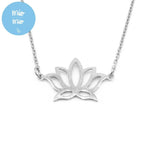 Sasa Lotus Design Necklace and Drop Earrings Stainless Steel Hypoallergenic Jewelry Set Philippines | Silverworks