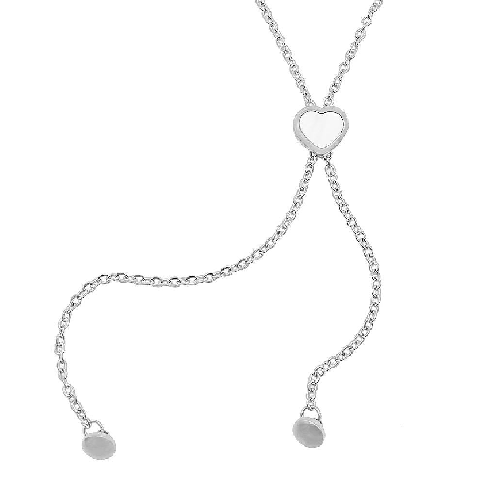 Sevy Heart with Pearl Stainless Steel Necklace | SilverWorks