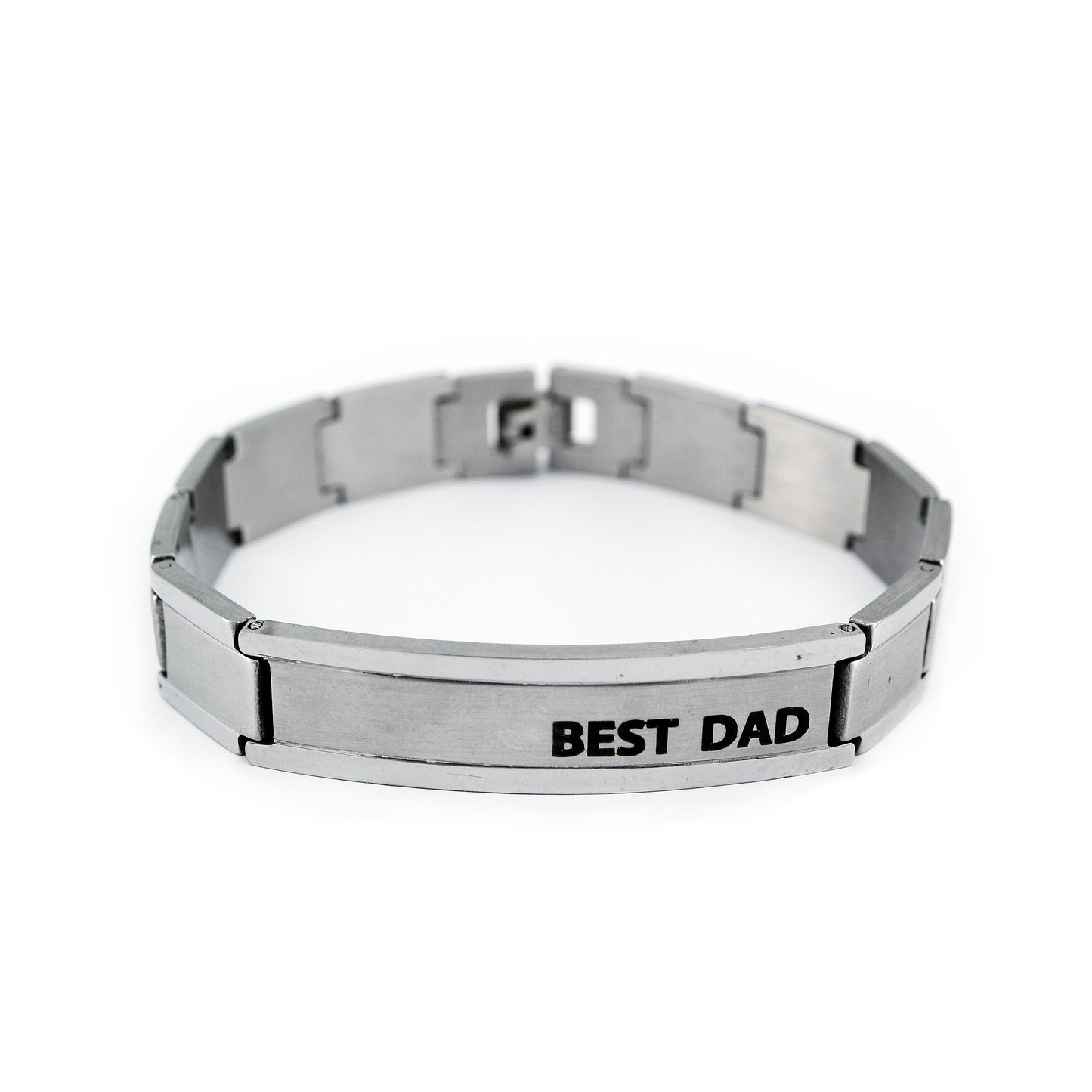 Carson "Best Dad" Engravable Stainless Steel Chain Bracelet | SilverWorks