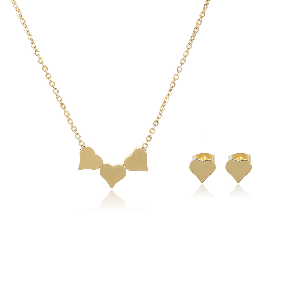Haydee Heart Stainless Steel Jewelry Set | SilverWorks