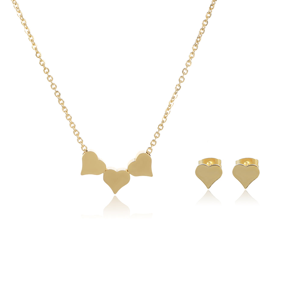Heart Earrings and Necklace Set