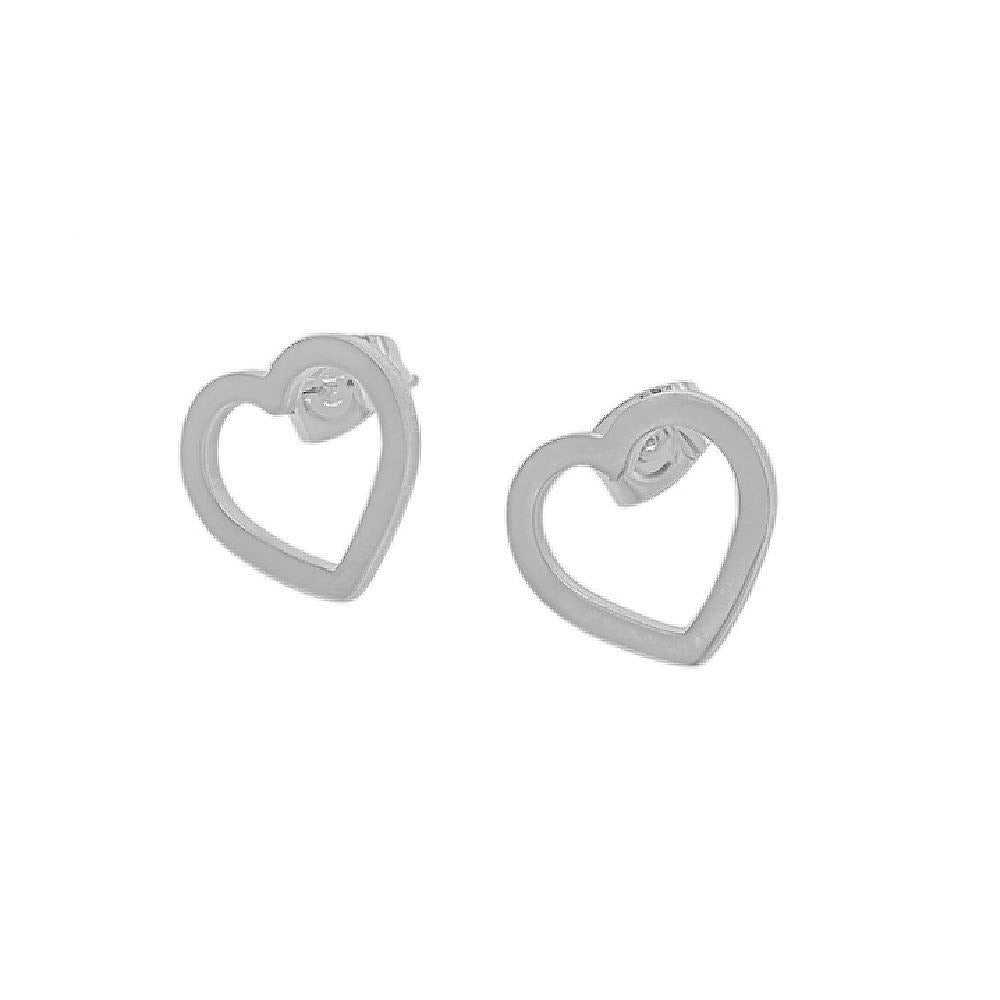 Sab Open Heart Stainless Steel Earrings | SilverWorks