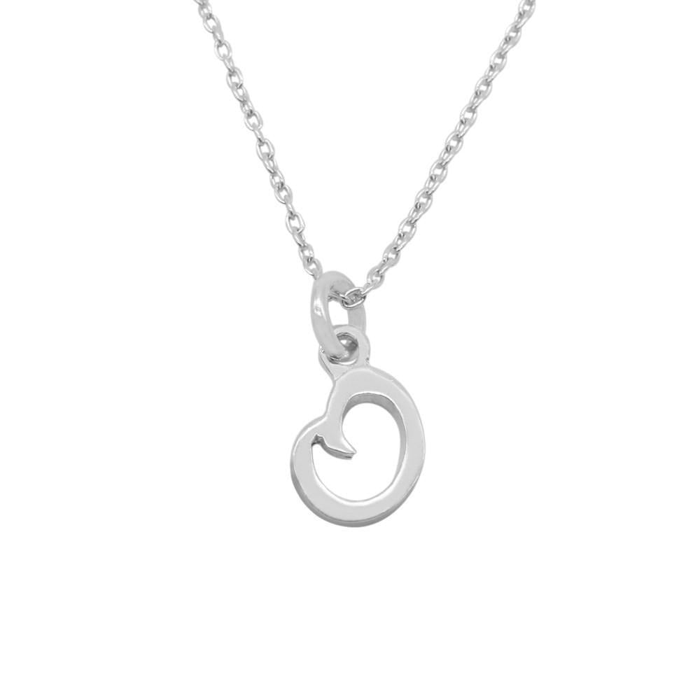 Monotype Letter O Pendant with 16 Cable Chain Necklace
